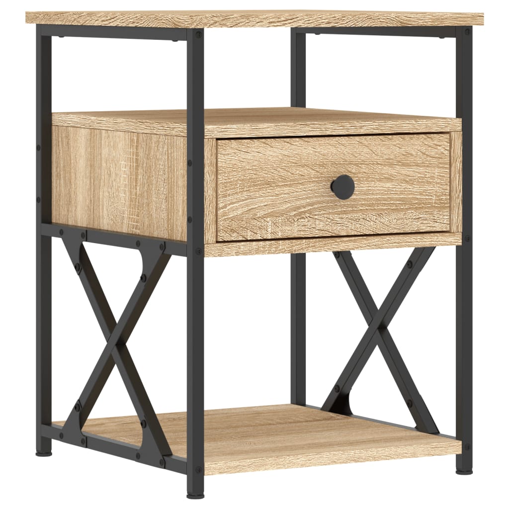Bedside Cabinet | Sonoma Oak | Engineered wood, iron | 40x42x55 cm