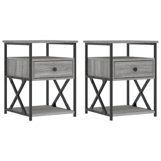 Bedside Cabinets 2 pcs Grey Sonoma 40x42x55 cm Engineered Wood