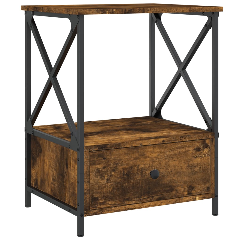 Bedside Table Smoked Oak 50x41x65 cm Engineered Wood