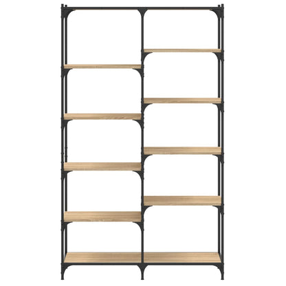 Bookshelf Sonoma Oak 100x32x170 cm Engineered Wood and Iron