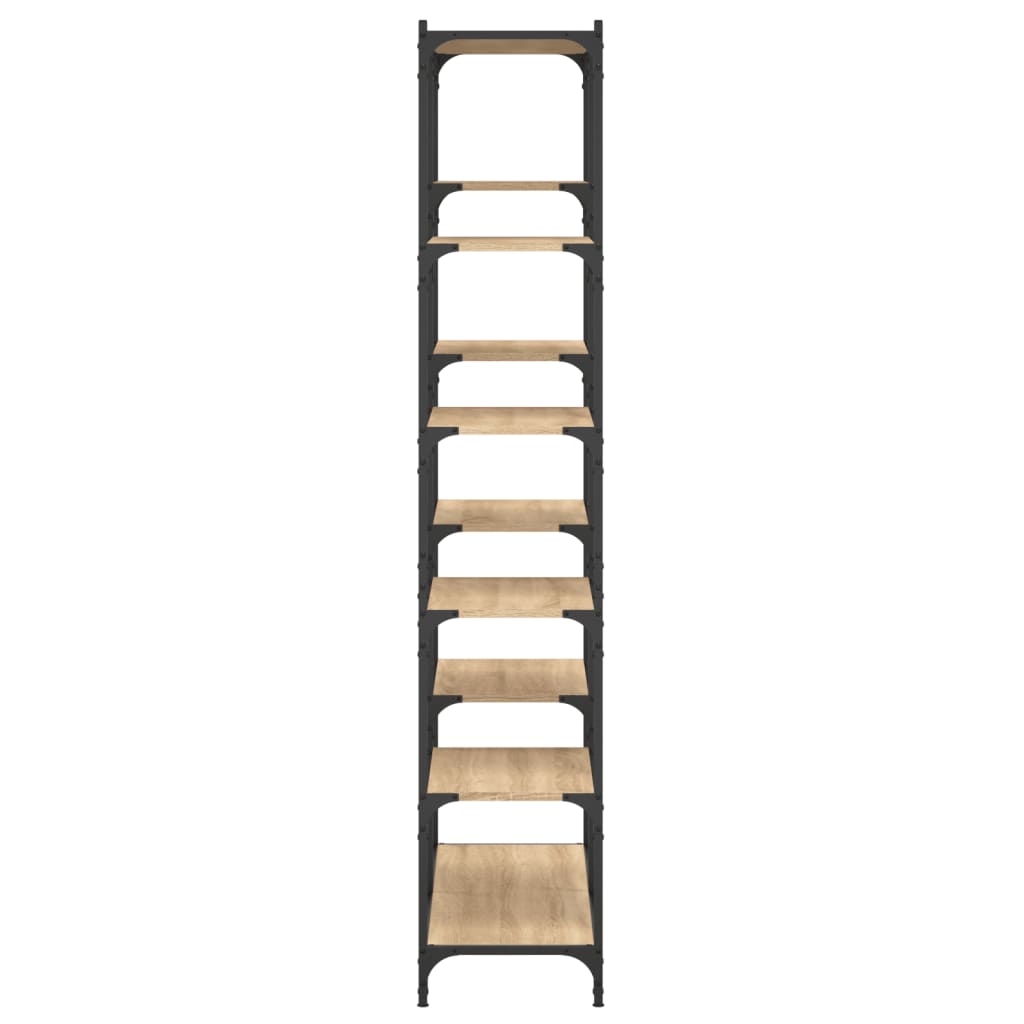 Bookshelf Sonoma Oak 100x32x170 cm Engineered Wood and Iron