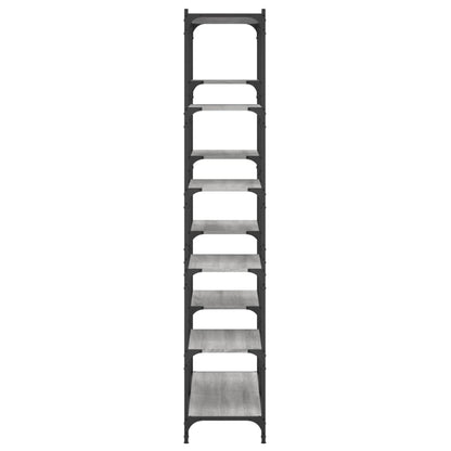 Bookshelf Grey Sonoma 100x32x170 cm Engineered Wood and Iron