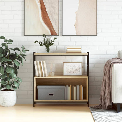 Bookshelf Sonoma Oak 80x30x78,5 cm Engineered Wood and Iron