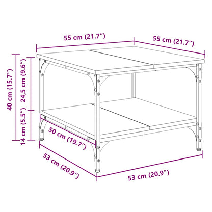 Coffee Table Sonoma Oak 55x55x40 cm Engineered Wood