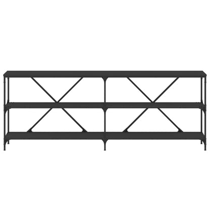 Console Table Black 200x30x75 cm Engineered Wood and Iron
