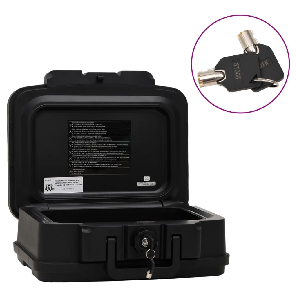 Safe Box Black 38x32,5x16,5 cm