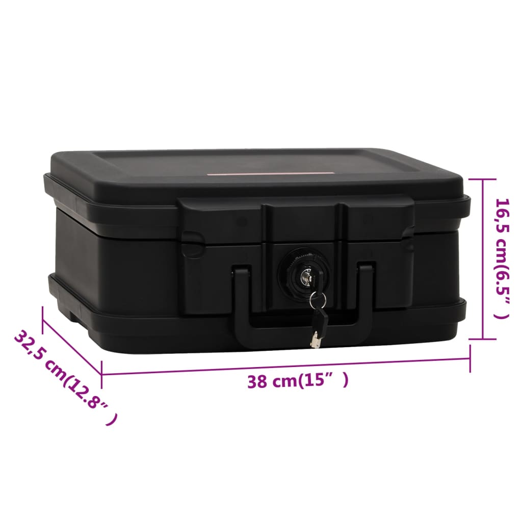 Safe Box Black 38x32,5x16,5 cm
