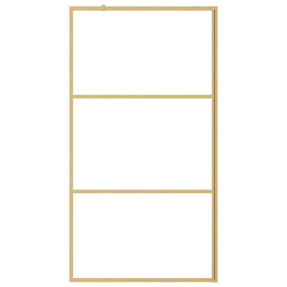 Walk-in Shower Wall with Clear ESG Glass Gold 115x195 cm