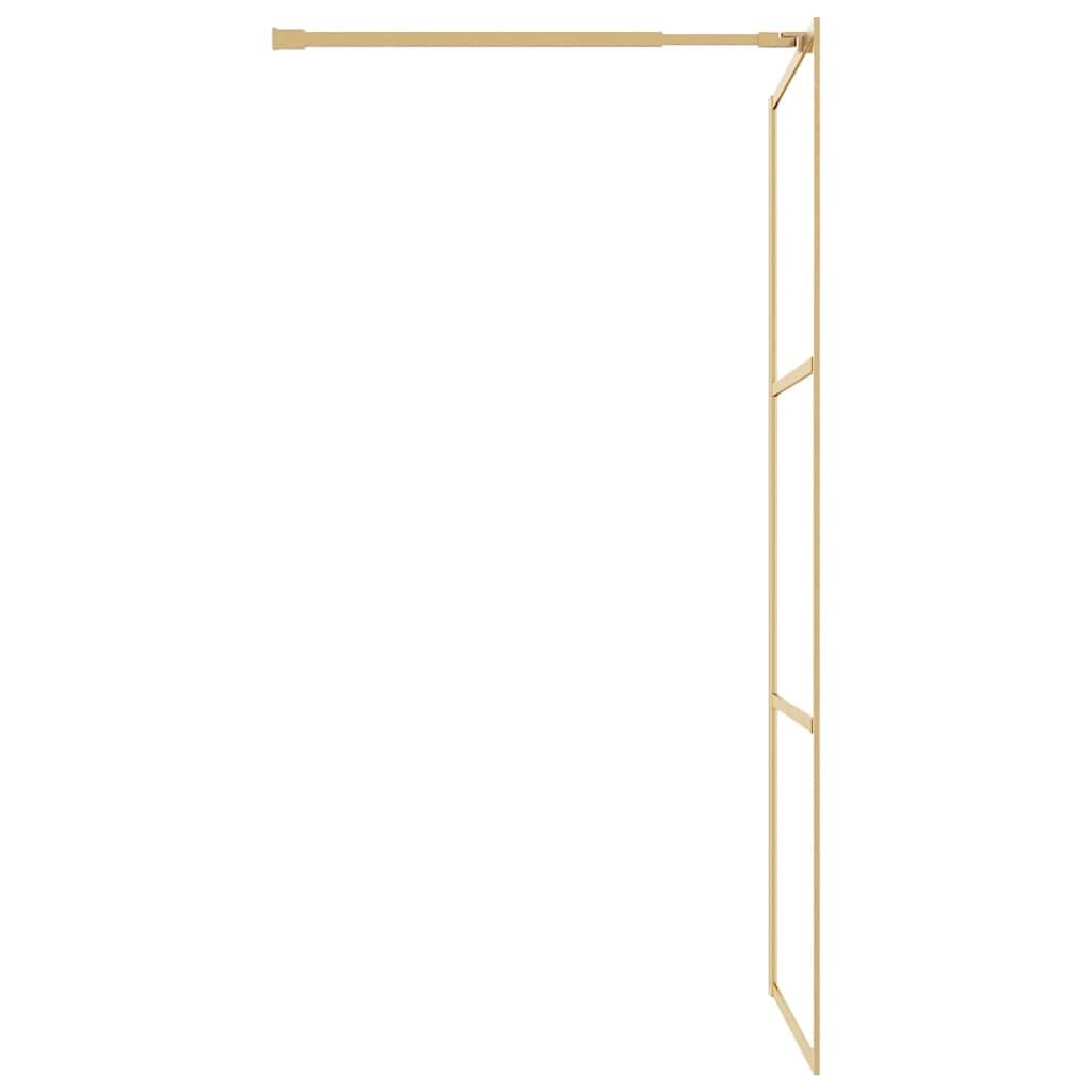 Walk-in Shower Wall with Clear ESG Glass Gold 115x195 cm