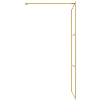 Walk-in Shower Wall with Clear ESG Glass Gold 115x195 cm
