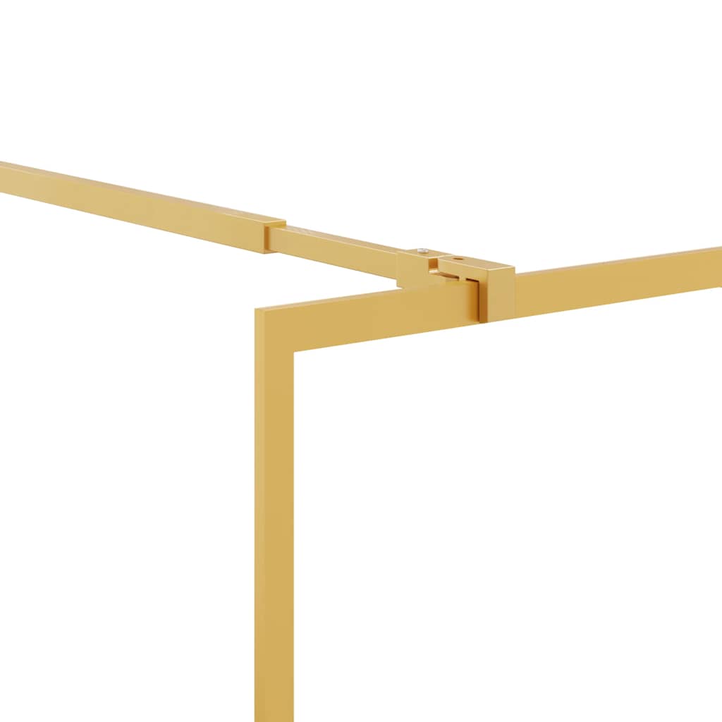 Walk-in Shower Wall with Clear ESG Glass Gold 115x195 cm