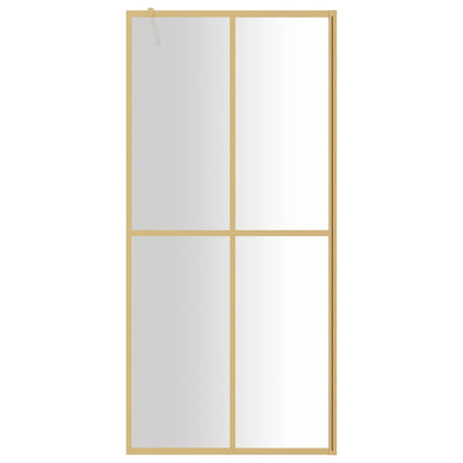 Walk-in Shower Wall with Clear ESG Glass Gold 80x195 cm