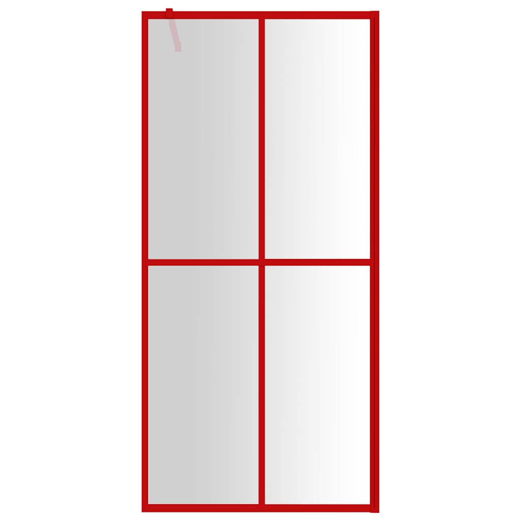 Walk-in Shower Wall with Clear ESG Glass Red 100x195 cm