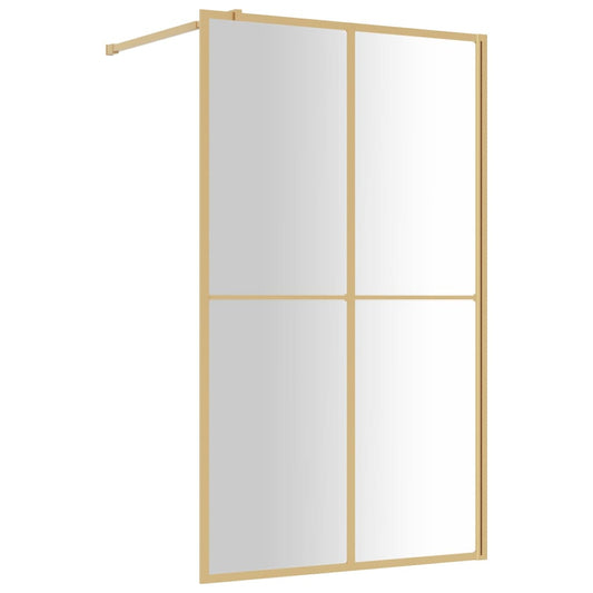 Walk-in Shower Wall with Clear ESG Glass Gold 118x195 cm