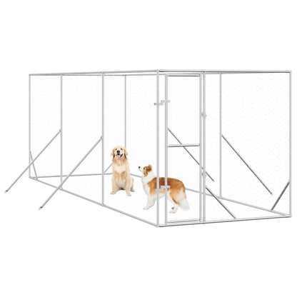 Outdoor Dog Kennel Silver 2x6x2 m Galvanised Steel