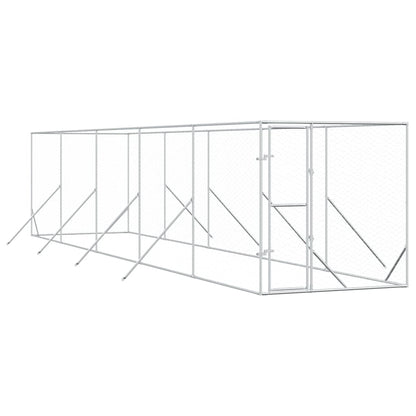 Outdoor Dog Kennel Silver 2x10x2 m Galvanised Steel