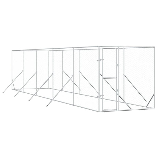 Outdoor Dog Kennel Silver 2x10x2 m Galvanised Steel