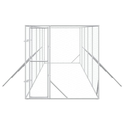Outdoor Dog Kennel Silver 2x10x2 m Galvanised Steel