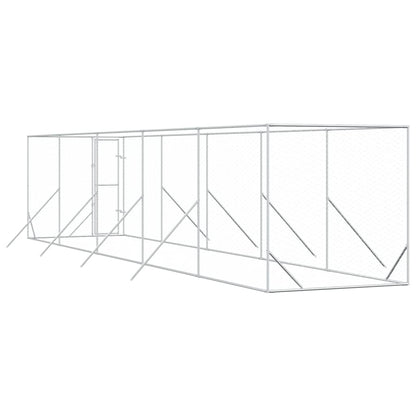 Outdoor Dog Kennel Silver 2x10x2 m Galvanised Steel
