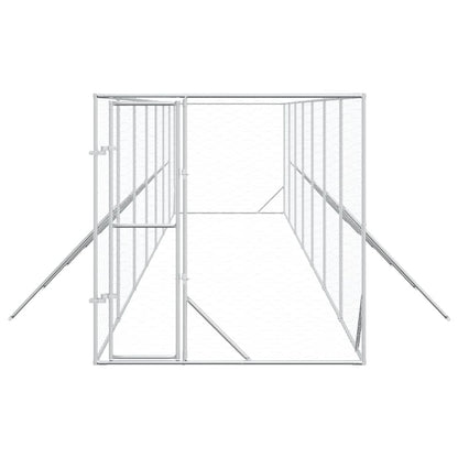 Outdoor Dog Kennel Silver 2x14x2 m Galvanised Steel