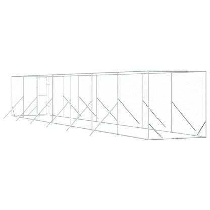 Outdoor Dog Kennel Silver 2x14x2 m Galvanised Steel
