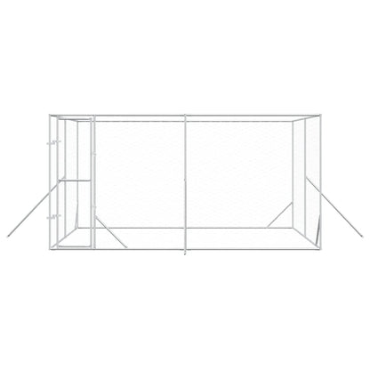 Outdoor Dog Kennel Silver 4x4x2 m Galvanised Steel