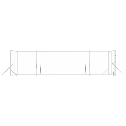 Outdoor Dog Kennel Silver 4x8x2 m Galvanised Steel