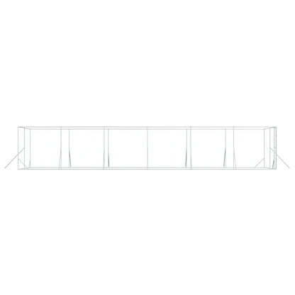 Outdoor Dog Kennel Silver 4x12x2 m Galvanised Steel