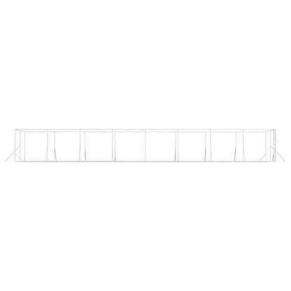 Outdoor Dog Kennel Silver 4x16x2 m Galvanised Steel