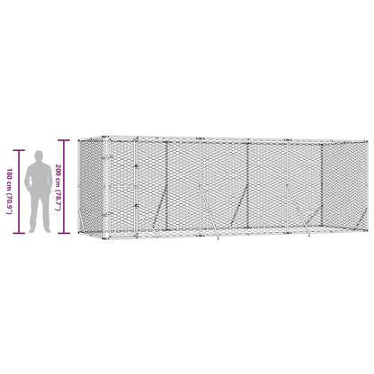 Outdoor Dog Kennel Silver 6x2x2 m Galvanised Steel