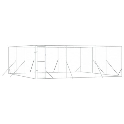 Outdoor Dog Kennel Silver 6x6x2 m Galvanised Steel