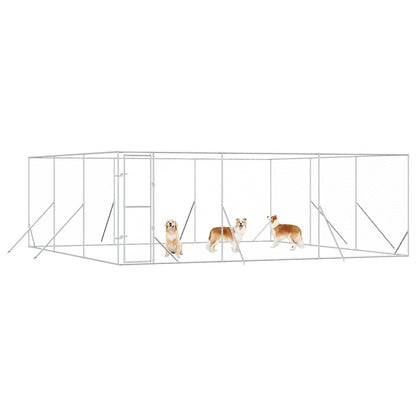 Outdoor Dog Kennel Silver 6x6x2 m Galvanised Steel