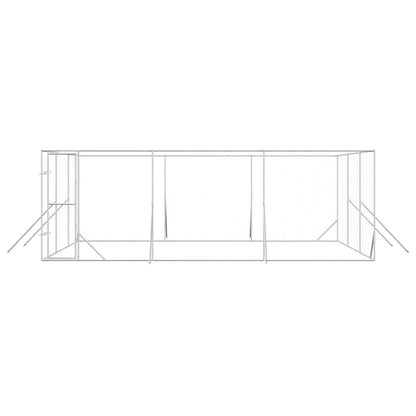 Outdoor Dog Kennel Silver 6x6x2 m Galvanised Steel