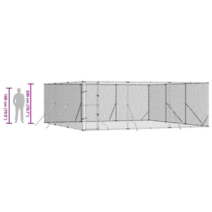 Outdoor Dog Kennel Silver 6x6x2 m Galvanised Steel