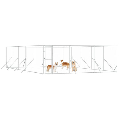 Outdoor Dog Kennel Silver 6x10x2 m Galvanised Steel