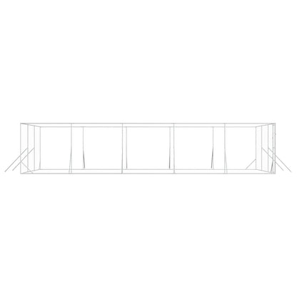 Outdoor Dog Kennel Silver 6x10x2 m Galvanised Steel