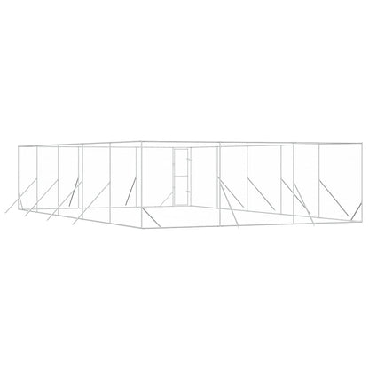 Outdoor Dog Kennel Silver 6x10x2 m Galvanised Steel