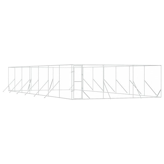 Outdoor Dog Kennel Silver 6x14x2 m Galvanised Steel