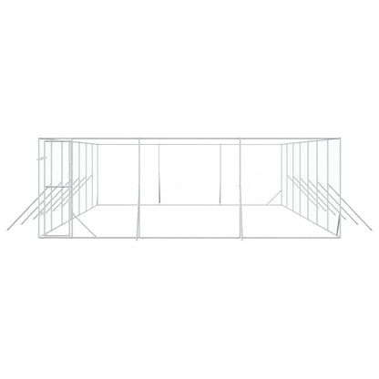 Outdoor Dog Kennel Silver 6x14x2 m Galvanised Steel