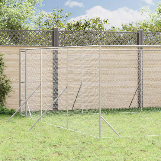 Outdoor Dog Kennel Silver 6x14x2 m Galvanised Steel