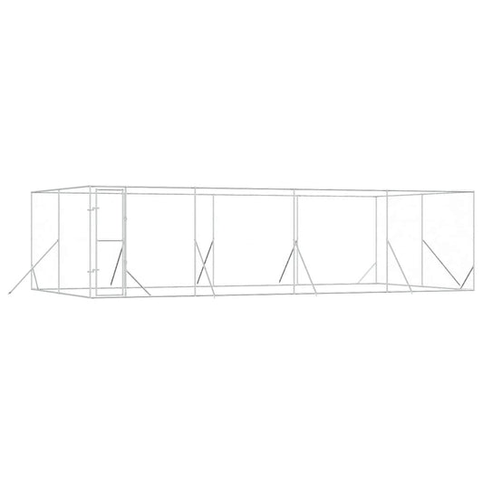 Outdoor Dog Kennel Silver 8x4x2 m Galvanised Steel
