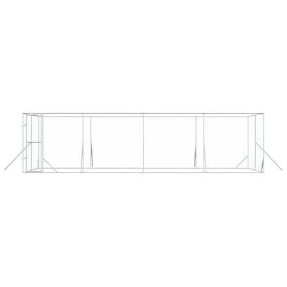 Outdoor Dog Kennel Silver 8x4x2 m Galvanised Steel