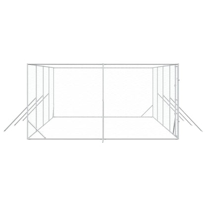 Outdoor Dog Kennel Silver 8x4x2 m Galvanised Steel