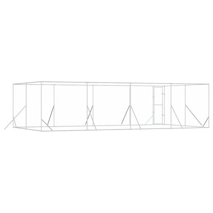 Outdoor Dog Kennel Silver 8x4x2 m Galvanised Steel