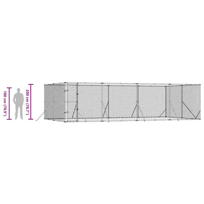 Outdoor Dog Kennel Silver 8x4x2 m Galvanised Steel