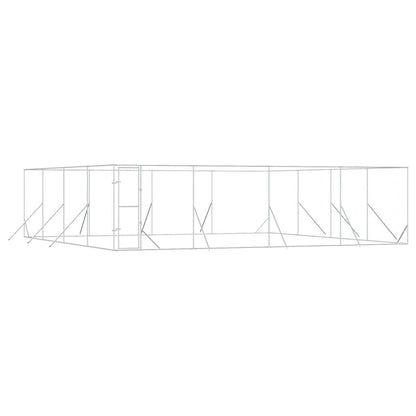 Outdoor Dog Kennel Silver 8x8x2 m Galvanised Steel
