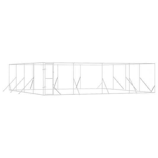 Outdoor Dog Kennel Silver 8x8x2 m Galvanised Steel