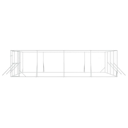 Outdoor Dog Kennel Silver 8x8x2 m Galvanised Steel