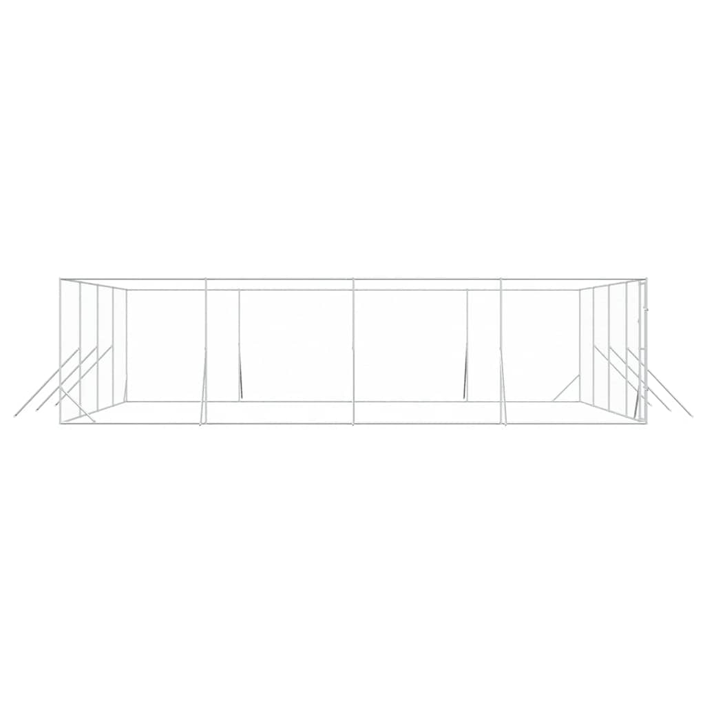 Outdoor Dog Kennel Silver 8x8x2 m Galvanised Steel