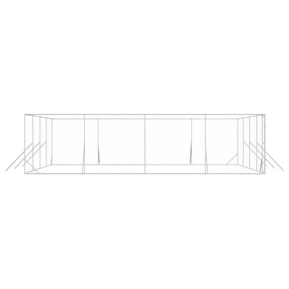 Outdoor Dog Kennel Silver 8x8x2 m Galvanised Steel